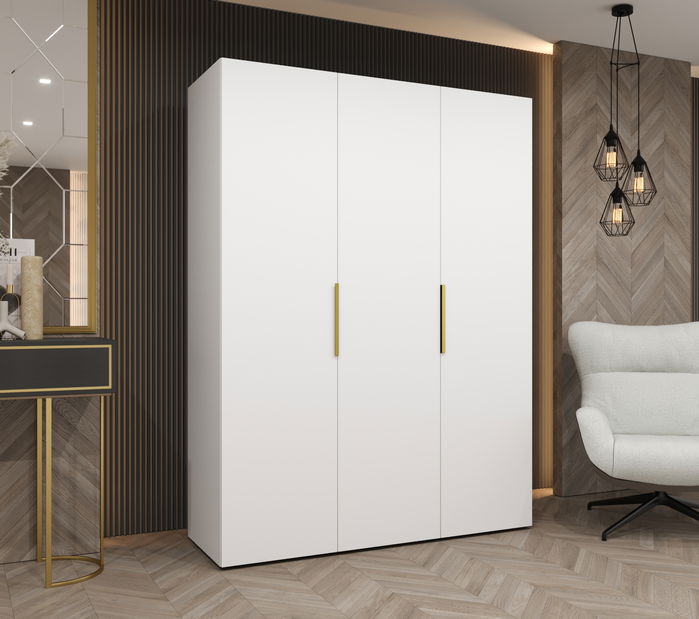 Dulap de haine 150 cm Mirabella 1 (alb + Auriu)
