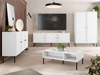 Set mobilier living Godzes Bis I (Alb + Negru) 