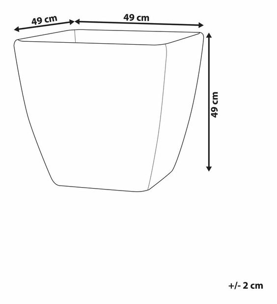 Kvetináč ZONS 49x49x49 cm (sklolaminát) (sivá)