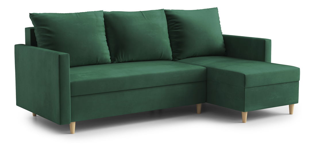 Rohová sedacia súprava Ronaldo (P) (tmavozelená)