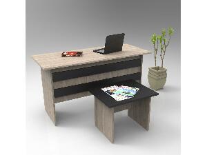 Set mobilier pentru birou Libepi 2 (stejar + negru) 