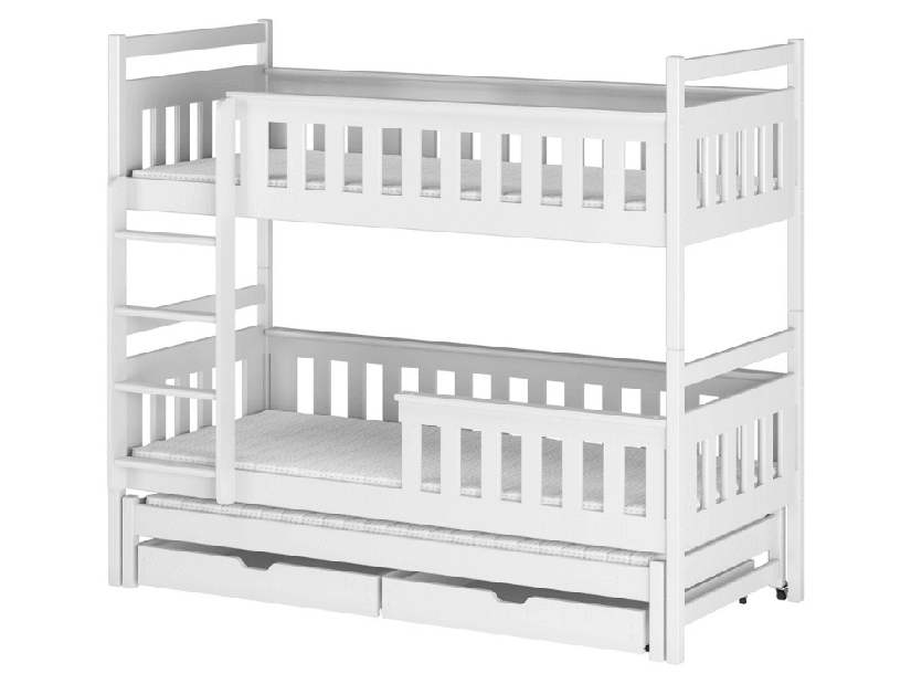 Dječji krevet 90 x 200 cm KARLA (s podnicom i prostorom za odlaganje) (bijela) *outlet moguća oštećenja