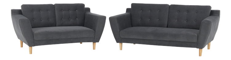 Pohovky dvojsedačka a trojsedačka Scandi (sivá)