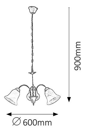 Luster Francesca 7363 (saténová chrómová + ryžové kamenné sklo)
