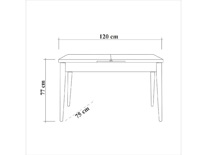 Masă de sufragerie extensibilă Dobuse 1 (alb + pin atlantic) (pentru 4 persoane)
