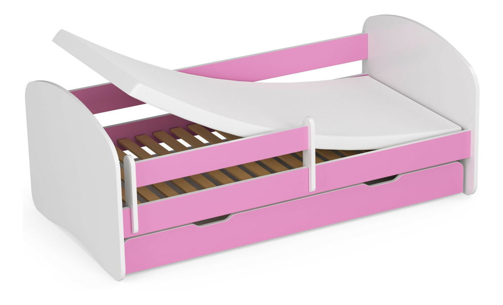 Detská posteľ Pranshi II (ružová) (s matracom)