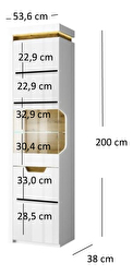Vitrina Tiera (bijela sjajna + hrast navarre)