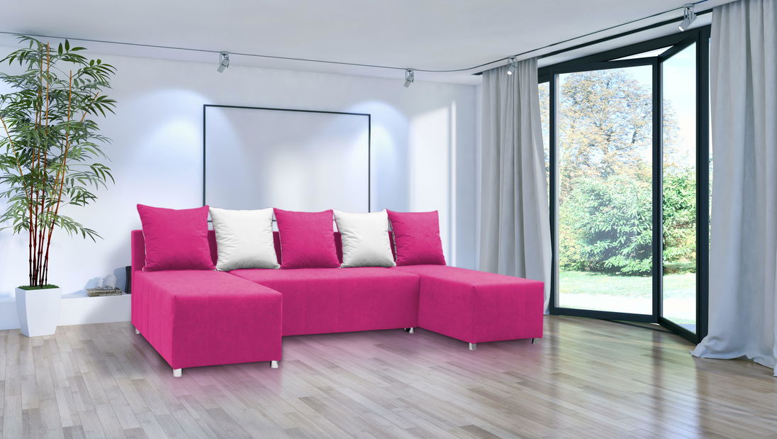 Colțar în formă de U Brigid U (Roz + perne)