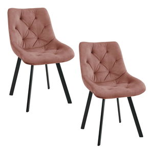 Set 2 buc scaune sufragerie Cajon (roz)