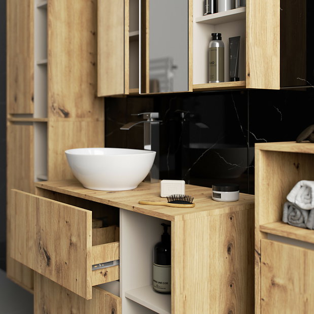 Fürdőszoba szett Vambos luxe (kézműves tölgy + kasmír)