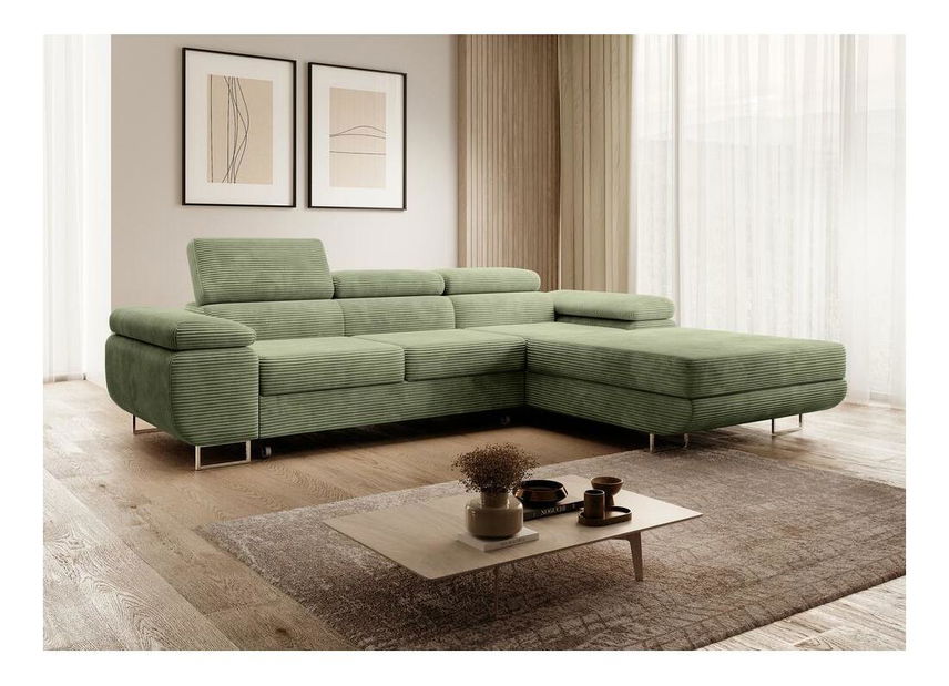 Sarokkanapé Grande (J) (tengerzöld + króm)