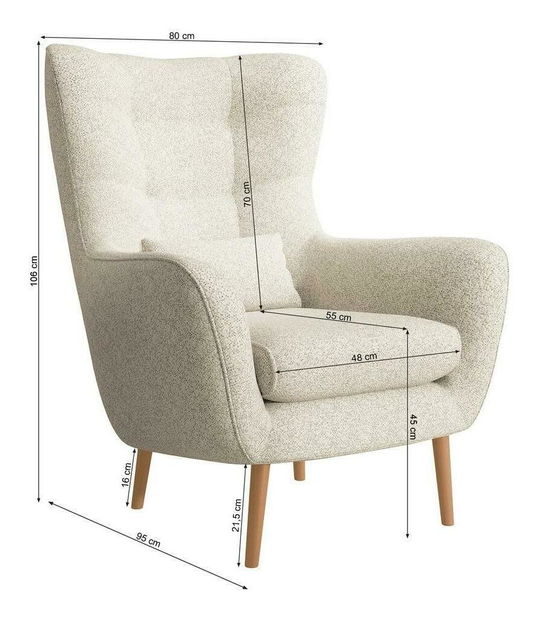 Kreslo Veneza 2 (krémová + čierna)