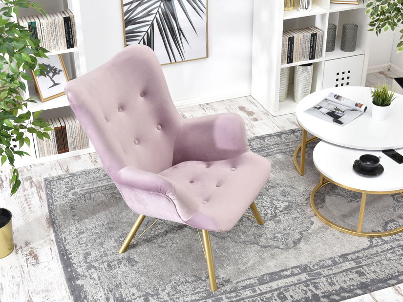 Relaxačné kreslo Dawntawn (svetlofialová + zlatá)