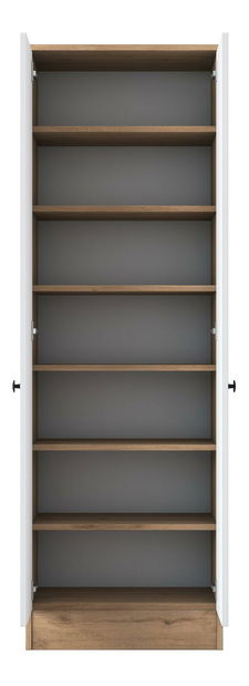 Dulap cu rafturi Pixie 13 (nuc + alb) *lichidare de stoc