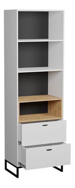 Regal Olevaro OL4 (hrast artisan + crna)