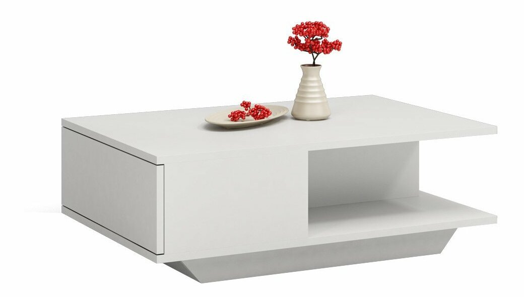 Măsuță de cafea Feraleo (Alb + Alb lucios )