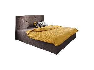 Pat matrimonial Boxspring 140 cm Fade 4 Comfort (maro închis) (cu saltea și sp. depozitare)