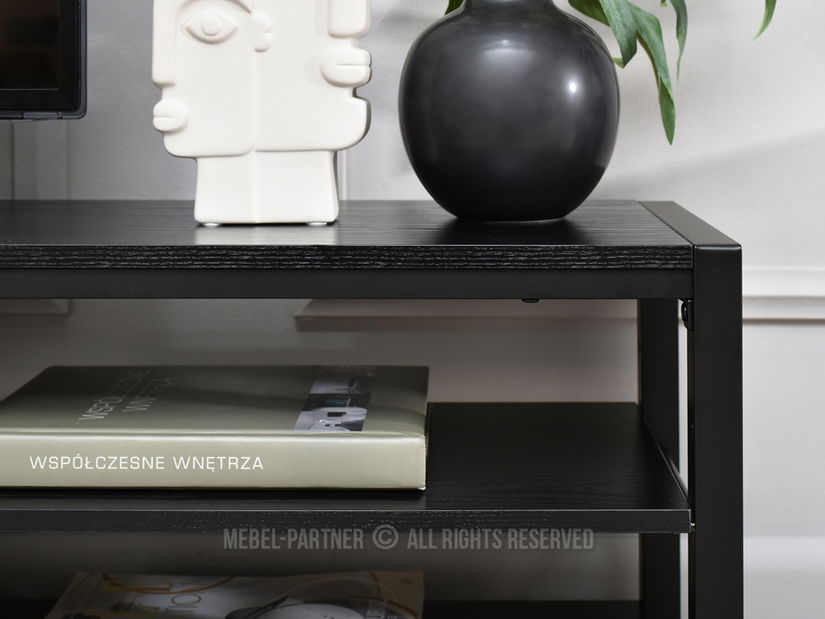 TV stolík/skrinka Elena (čierne drevo + čierna)