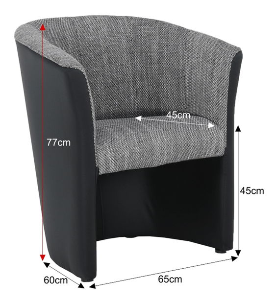 Fotoliu Cubali (piele ecologică negru + Lava 5)