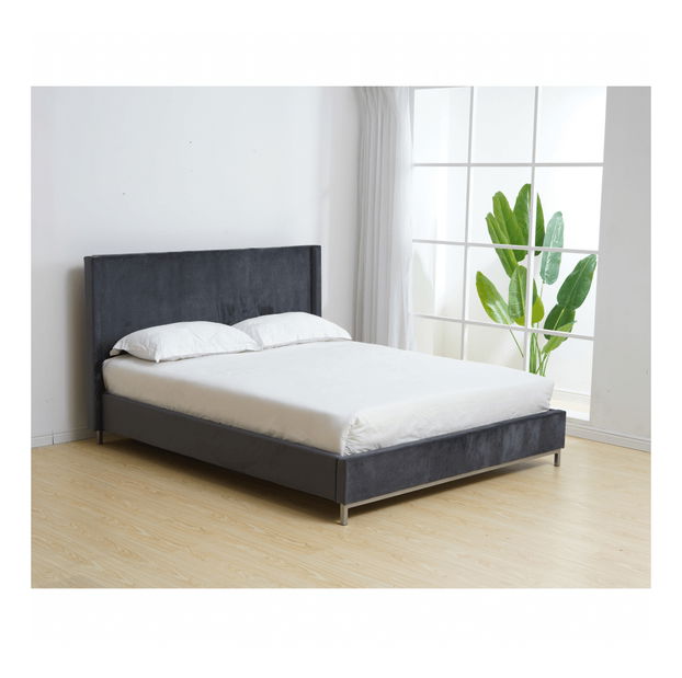 Manželská posteľ 140 cm Tinrum (sivá) (s roštom)