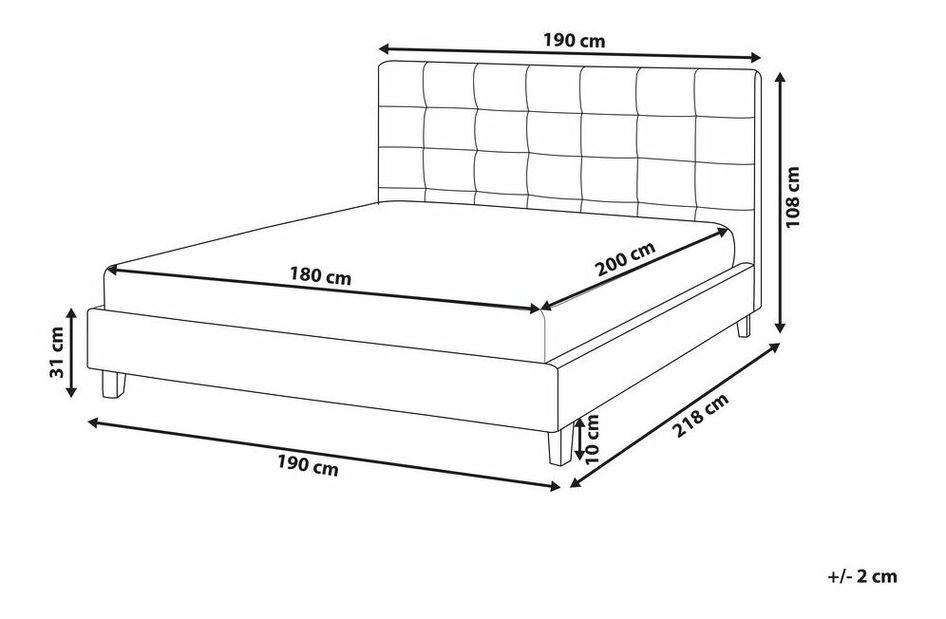 Manželská posteľ 180 cm Rhiannon (tmavosivá) (s roštom a matracom)