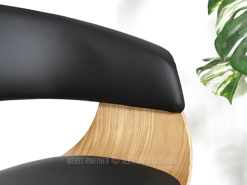 Scaun bar Elynah 75 (negru + stejar)