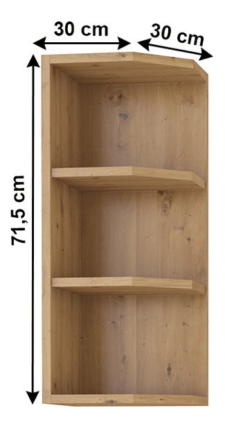 Felső konyhai polc Meriel 30 G-72 ZAK (artisan tölgy)
