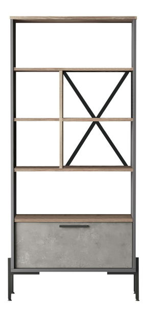 Regál Vergilius 4 (barna + szürke)