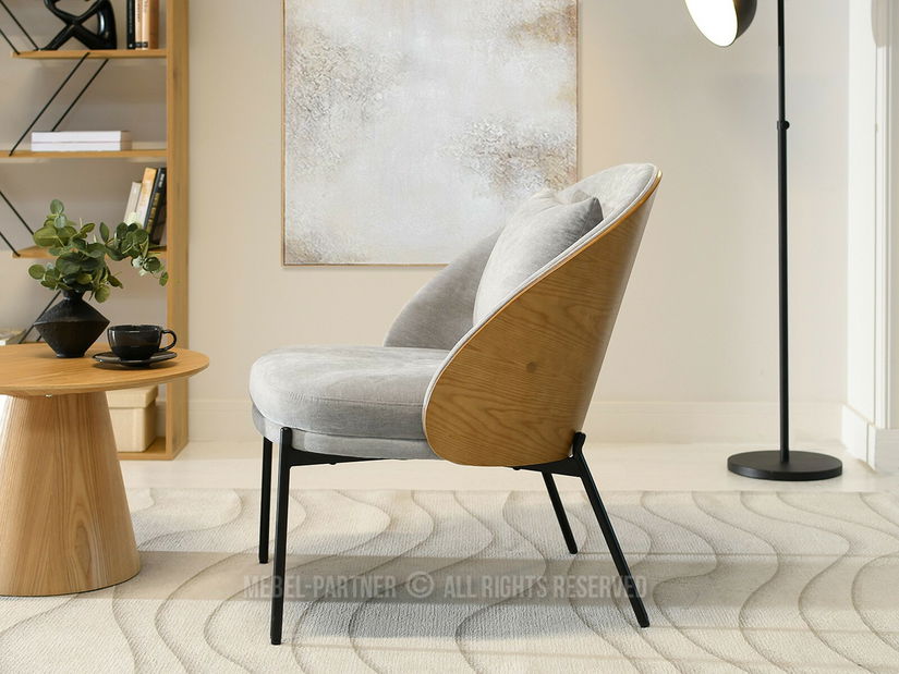 Fotoliu de design Antienos (gri + negru)