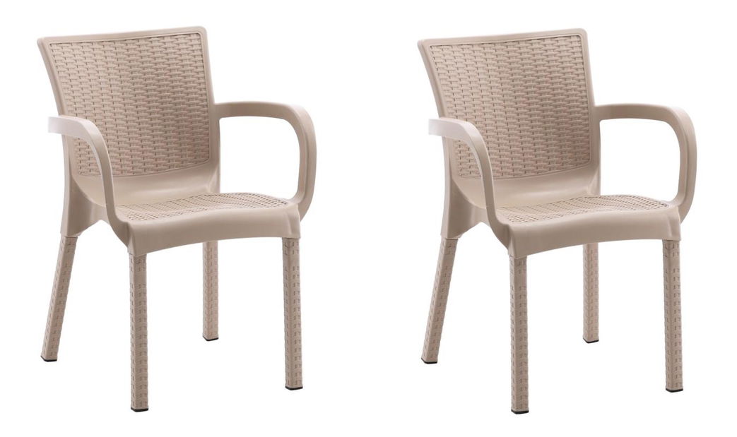 Set 2buc. scaune de grădină Ratty (cappuccino) *vânzare