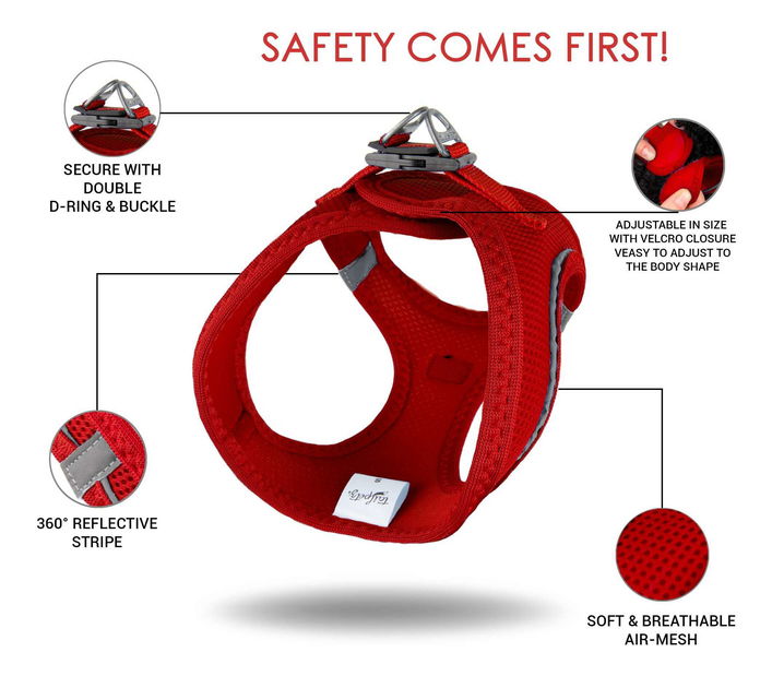 Postroj pre psa Airy (červená) (XS)