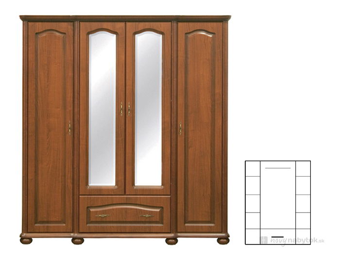 Šatníková skriňa BRW Natalia SZF 190