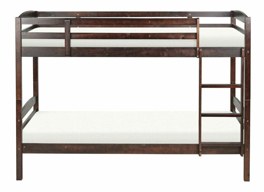 Poschodová posteľ 90 cm Reggeton (tmavé drevo) (s roštom)
