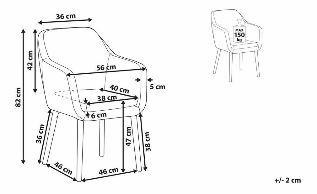 Jedálenská stolička Yenso (svetlohnedá)