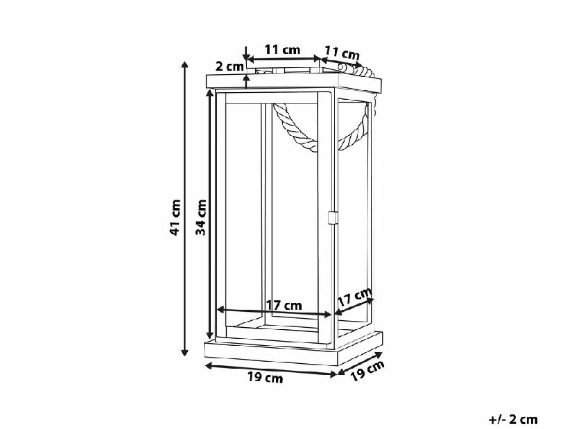 Lampáš BONERO 41 cm (nerez oceľ) (strieborná)