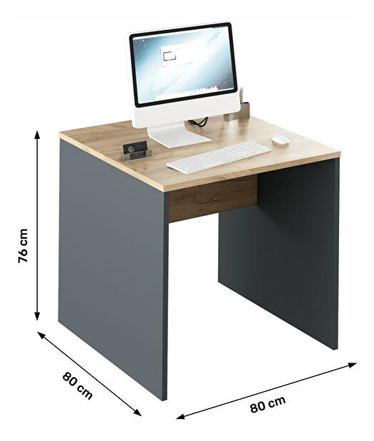 Písací stôl Hamila NEW TYP 17 (grafit + dub artisan) *bazár