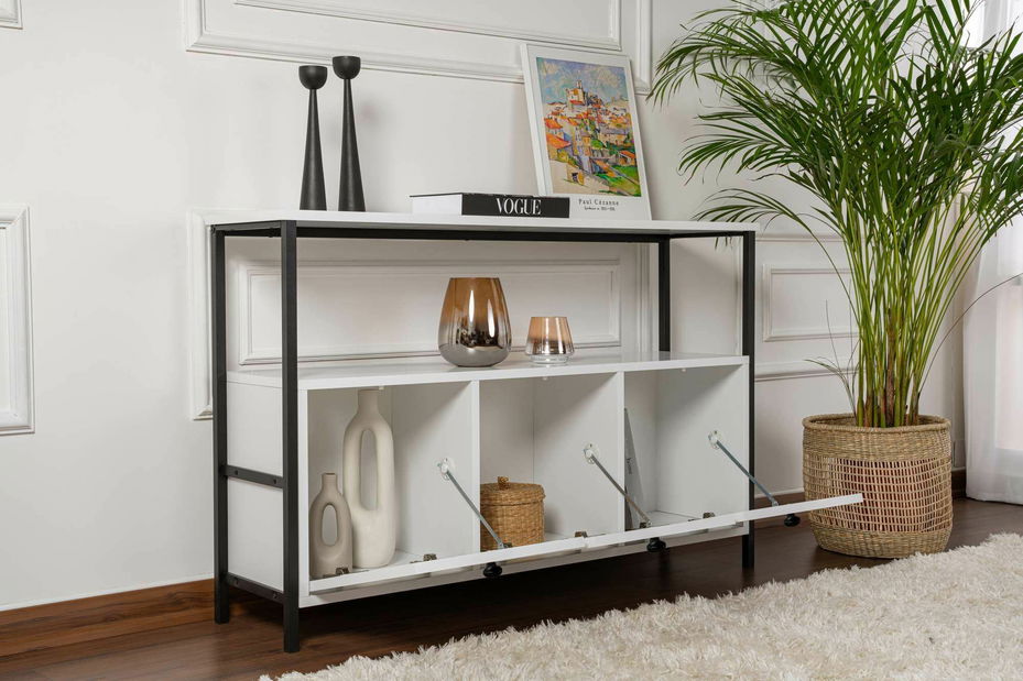 Konzolový stolík Solac (biela + čierna)