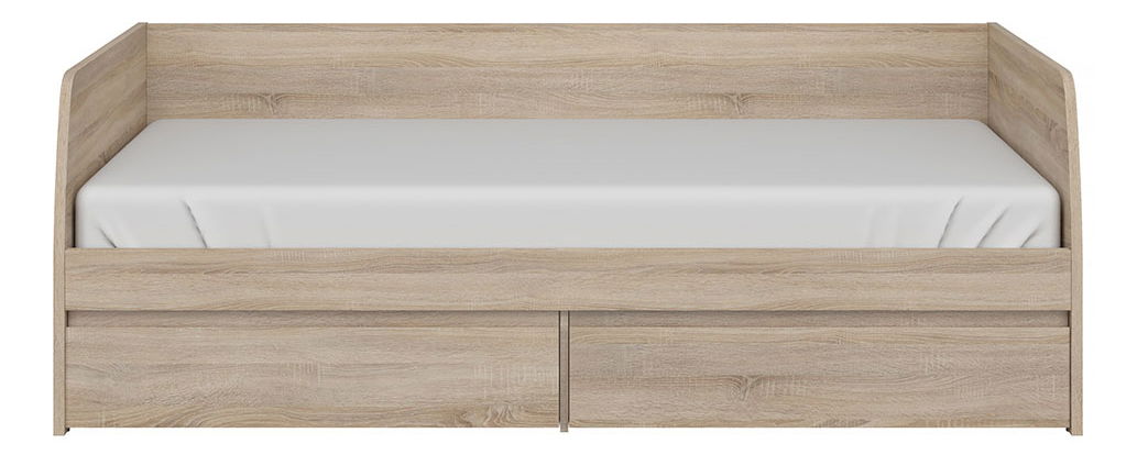 Pat de o persoană 90 cm Noella (Stejar sonoma) (cu somieră)