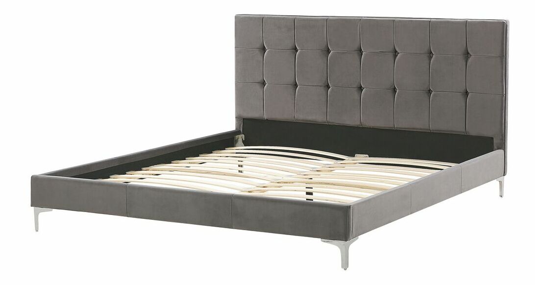 Pat matrimonial 180 cm AMART (gri) (cu somieră)