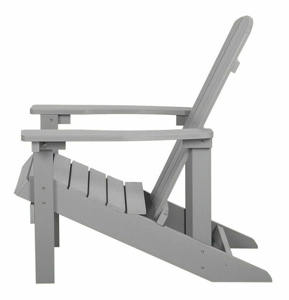 Záhradná stolička s podnožkou Adack (svetlosivá)