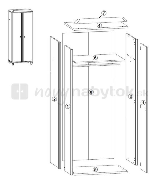 Šatníková skriňa BRW MALGOSKA A 20/8