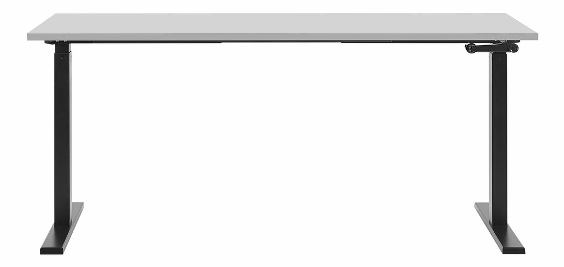 Masă de scris DESIRA II (180x80 cm) (gri + negru) (reglabil manual)