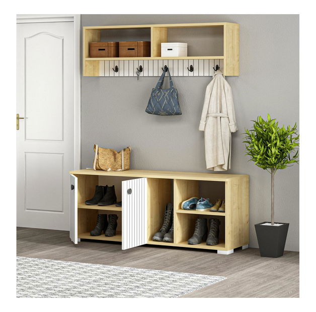 Set mobilier hol Vabite 1 (alb + Stejar safir) *resigilat