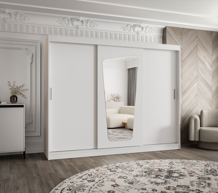 Dulap de haine 250 cm Mokka (alb)