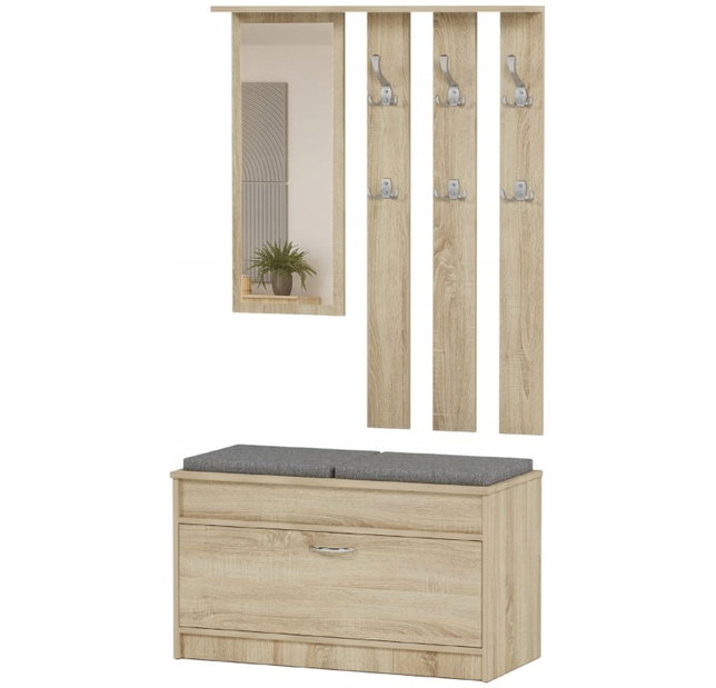 Set mobilier hol Varita (stejar sonoma) (cu oglindă)