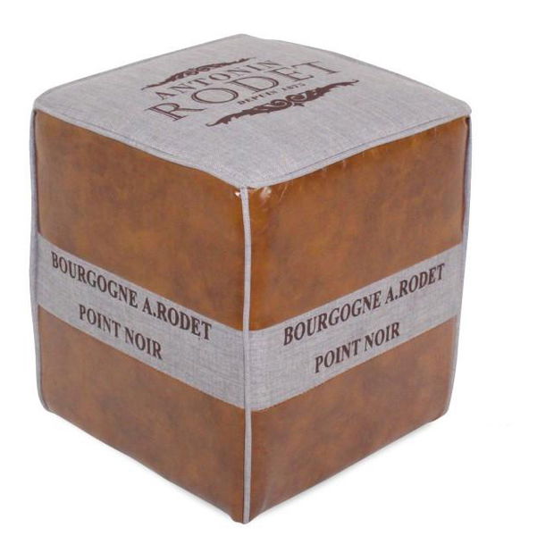 Taburetka Rinas 2 (sivá + hnedá koža)