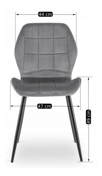 Blagovaonska stolica Inolvidable (siva + crna) 