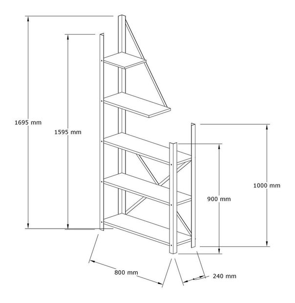 Raft Davuba 1 (stejar zafir + negru) 