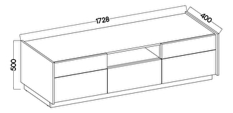 TV asztal/szekrény Kabal II (bézs + sötét dió)