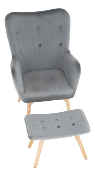 Fotoliu cu taburet Lance New (gri) *vânzare stoc